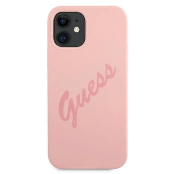 Guess GUHCP12SLSVSPI iPhone 12 mini 5,4" růžové / růžové pevné pouzdro Script Vintage