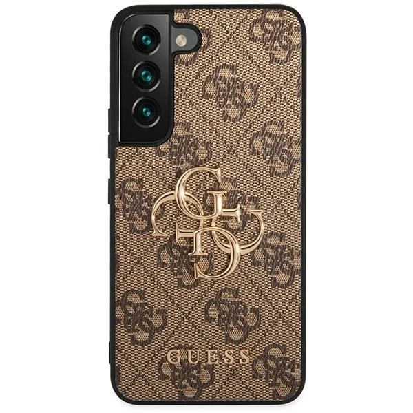 Etui Guess GUHCS23S4GMGBR do Samsung Galaxy S23 S911 brązowy/hnedé pevné puzdro 4G Big Metal Logo