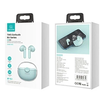 Bluetooth 5.1 slúchadlá USAMS TWS BU séria bezdrôtové zelená/zelená BHUBU03