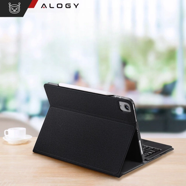 Ochranné pouzdro na klávesnici Alogy Keyboard case s prostorem pro stylus bezdrátovou klávesnici pro Apple iPad Air 13" černé sklo