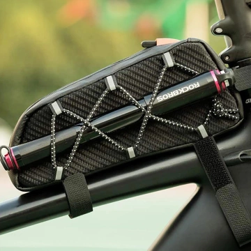 ROCKBROS 039BK FAHRRADTASCHE FÜR RAHMEN 1L MIT GEFLOCHTEN WASSERDICHT SCHWARZ