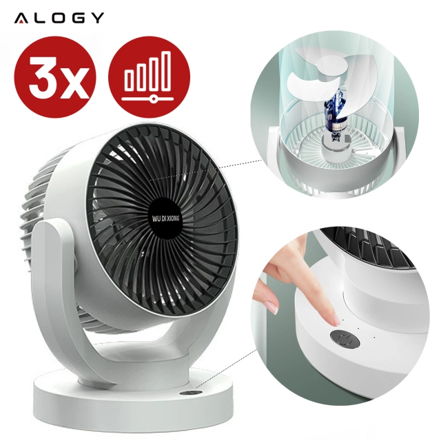 Malý ventilátor Mini stolný ventilátor Prenosný bezdrôtový tichý biely