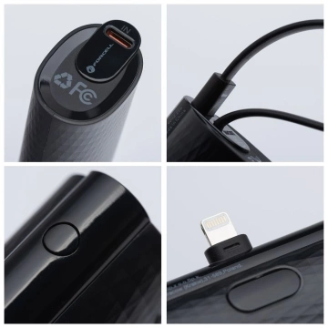 Зовнішній акумулятор FORCELL F-ENERGY Power Plug F5K3 з вбудованим роз'ємом Lightning PD 20 Вт 5000 мАг Чорний