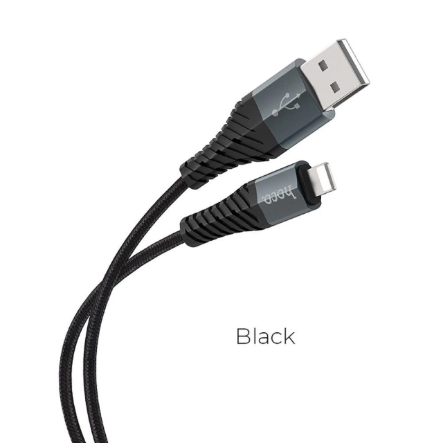 HOCO USB-A to Lightning Cable X38 1m Black 2.4A Durable TPE