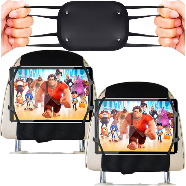 2x Автомобільний тримач на міцній липучці для зчитування планшетного телефону Alogy Car гнучкий чорний