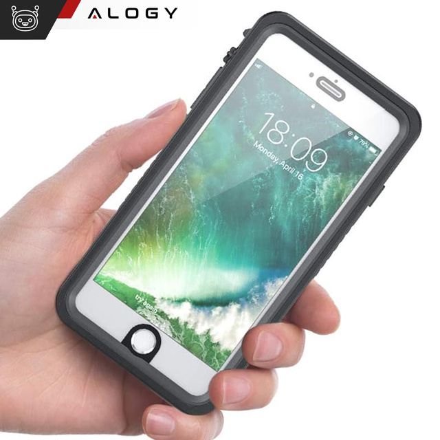 Etui wodoodporne do Apple iPhone 7/8/SE 2022/2020 360 Alogy Pancerne Armor IP68 ze smyczką Czarne