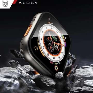 2x rám z tvrdeného skla pre Apple Watch Ultra / Ultra 2 49 mm Screen Alogy Protector 9H Black