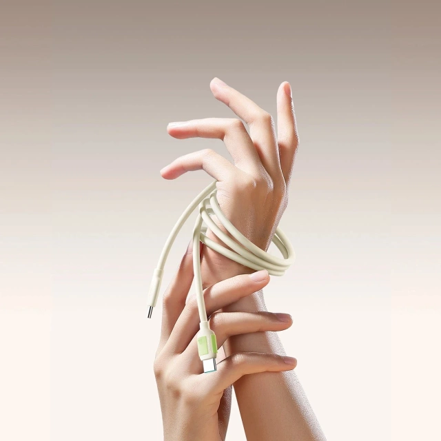 Kábel Joyroom S-A53 60W USB-C - USB-C 1,2 m, žiarivka béžová