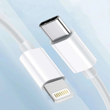 Kabel 100cm USB-C do Lightning PowerDelivery do Apple iPhone USB datový nabíjecí kabel PD 20W Biały