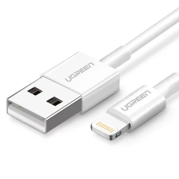 Ugreen kábel USB - Lightning MFI 2m 2,4A biely (20730)