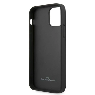 BMW BMHCP12SRCDPK Phone Case für Apple iPhone 12 Mini 5.4" schwarz/schwarz Hardcase Leather Deboss