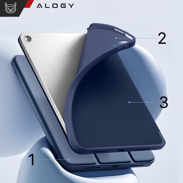 Etui do Apple iPad 10gen. 10.9" 2022 / A16 11gen. 11" 2025 obudowa na tablet Alogy Smart Case Pencil Holder Granatowe