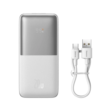 Baseus Bipow Pro Power Bank 10000mAh 20W biela s káblom USB typu A - USB typu C 3A 0,3 m (PPBD040202)