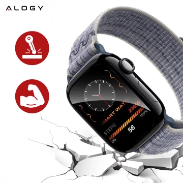 Hybrid Glass for Apple Watch 10 46mm Alogy 3D Glass with Black Frame