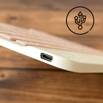 Súprava klávesnice a myši Bezdrôtová myš k notebooku Bluetooth AN-030 Silent Slim Pink and White