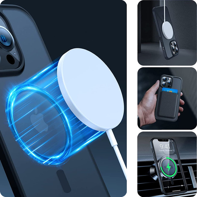 Protective case MagMat MagSafe phone case for Apple iPhone 13 Pro Matte Black Glass