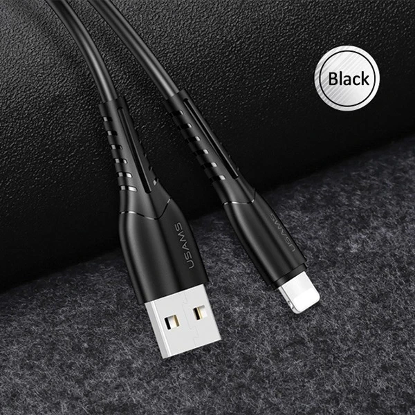 USAMS Cable U35 lightning 2A Fast Charge 1m black