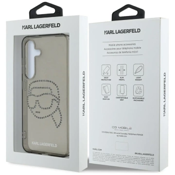 Etui Karl Lagerfeld Rhinestones Karl Head Logo do Samsung Galaxy S25 Czarny