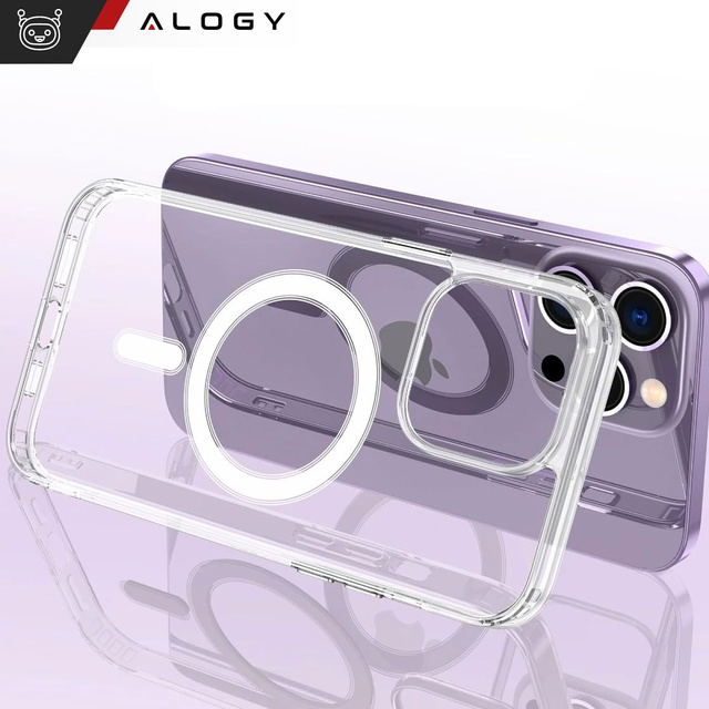 Pouzdro pro iPhone 15 Pro MagSafe Hybrid Case Cover Shock Clear Alogy Transparent Glass
