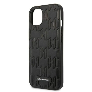 Ochranné pouzdro na telefon Karl Lagerfeld KLHCP13SMNMP1K pro Apple iPhone 13 Mini 5,4" pevné pouzdro černo/černý Monogram Plaque