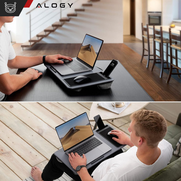 Laptop table stand phone holder mouse pad for bed Alogy portable desk with pillows