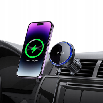 Магнітний автотримач MagSafe з зарядним пристроєм 15W для решітки Vent Car чорний