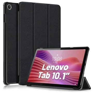 Tenké ochranné pouzdro pro Lenovo Tab 10.1 TB-311 s odklápěcím krytem, tenký skládací kryt, Alogy BookGuard™ – černé, tvrzené sklo