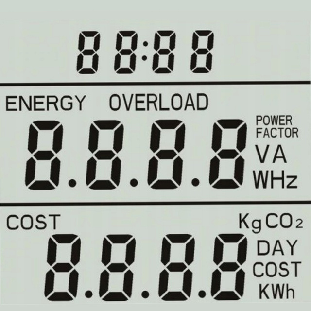 Wattmeter counter current consumption meter energy voltage for socket contact Digital with white display