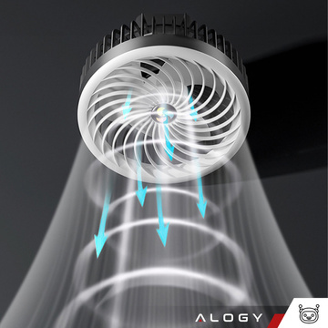 Fan Desk Fan with LED Light 2in1 Alogy Portable Hanging Standing Wireless Hanging Outdoor Mini Fan Hook Holder Black