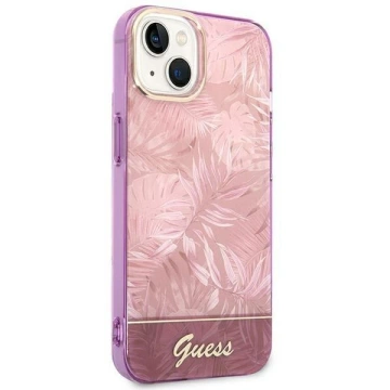 Puzdro Guess GUHCP14MHGJGHP pre Apple iPhone 14 Plus 6,7" ružovo-ružové pevné puzdro Jungle Collection