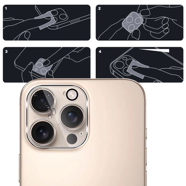 2x sklo objektivu fotoaparátu pro Apple iPhone 16 Pro / 16 Pro Max Alogy Lens Protector Pro Transparent