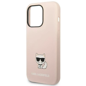 Karl Lagerfeld KLHCP14LSLCTPI protective phone case for Apple iPhone 14 Pro 6.1" hardcase light pink/light pink Silicone Choupette Body