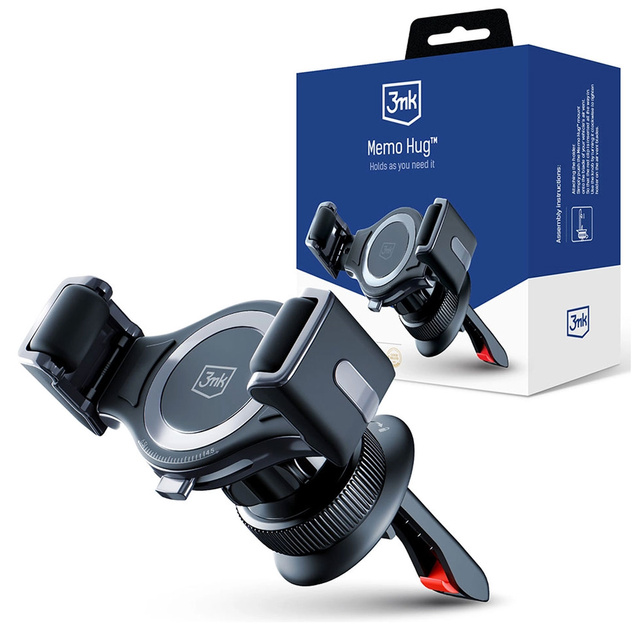 Uchwyt samochodowy do telefonu kratki auta 3mk Memo Hug Car Holder na kratkę na telefon 4.5 - 6.5cali
