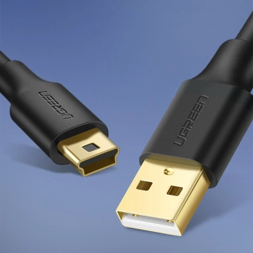 UGREEN 5-Pin Gold-Plated USB - Mini USB Cable 0.5m Black (US132)