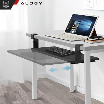 Alogy Desk Mount Mouse and Keyboard Holder Under Desk Stand Black