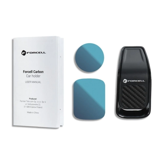 FORCELL F-GRIP Carbon B060 magnetický držák do auta na masku chladiče, černý