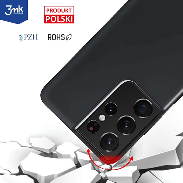 Matte Hülle 3mk Matt Hülle für Samsung Galaxy S21 Ultra 5G Schwarz