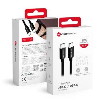 Кабель USB-C - USB-C 60 Вт 1,5 м Forcell C338 QC 4.0 PD для зарядних пристроїв потужністю 60 Вт