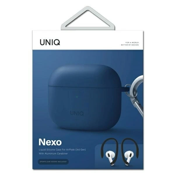 Захисний чохол для навушників UNIQ Nexo case для Apple AirPods 3 Ear Hooks Silicone blue/blue