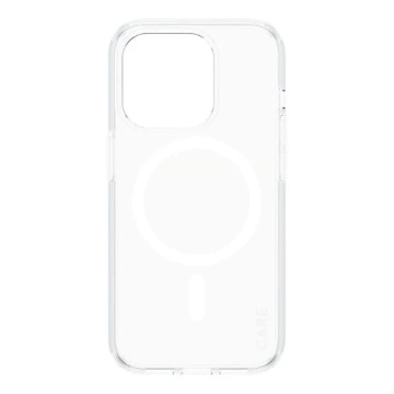 Puzdro CARE od PanzerGlass Urban Combat pre iPhone 15 Pro, priehľadné, s bielymi magnetmi, MagSafe