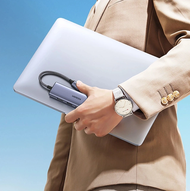 HUB 6in1 Ugreen CM511 USB-C HDMI 3xUSB-A SD TF 5Gb/s 4K Grau