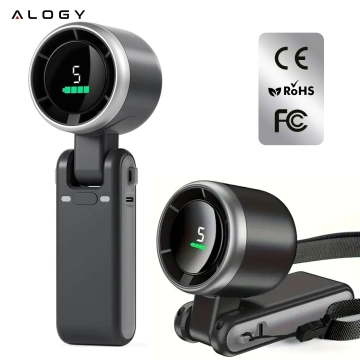 Fan Desk Fan Standing Small Circulator with Clip Cordless Handheld 500mAh USB-C Alogy White