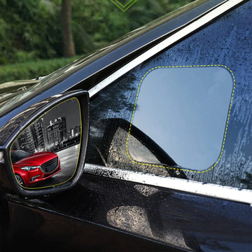2x hydrofobní nano fólie samolepka na okno zrcadlo voděodolné proti dešti do autokoupelny 15x20cm 2x nano zrcadlová fólie
