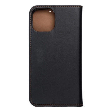 SMART PRO leather case with flap and holster for iPhone 15, black