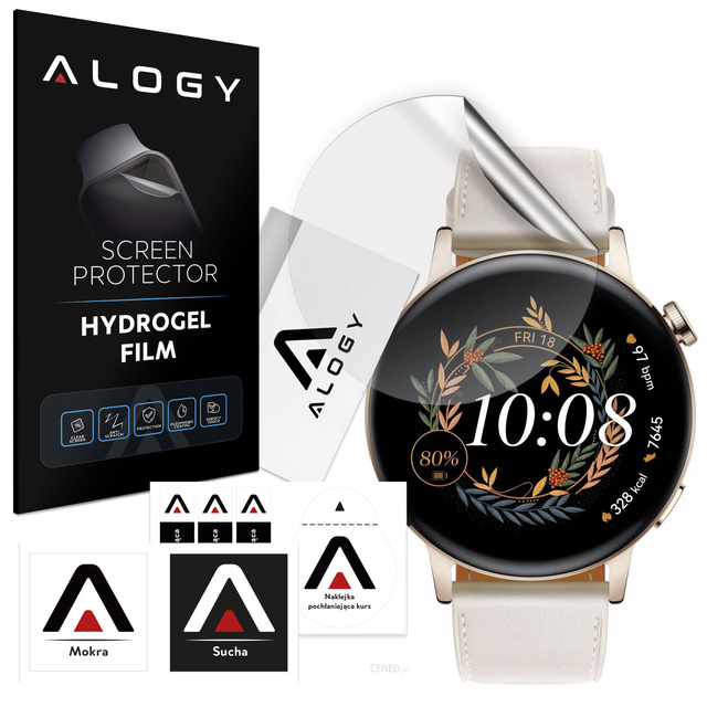 2x ochranná fólie Alogy Hydrogel na chytré hodinky pro Huawei Watch GT 3 Elegant 42 mm