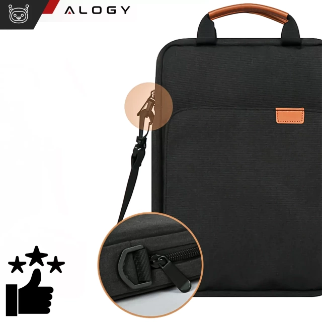 Laptop/ iPad Pro Air/ Tablet Bag 11-13 inch Men's Women's Unisex Shoulder Strap Case Cover Alogy Pouch Black