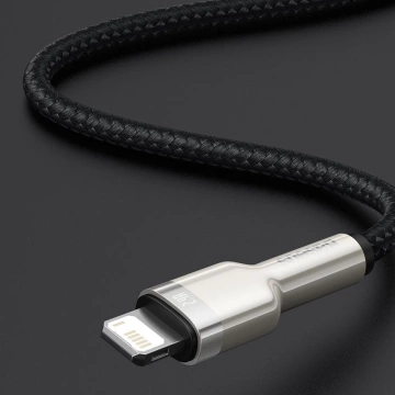 Baseus Cafule kovový dátový USB kábel - Lightning 2,4 A 2 m biely (CALJK-B02)