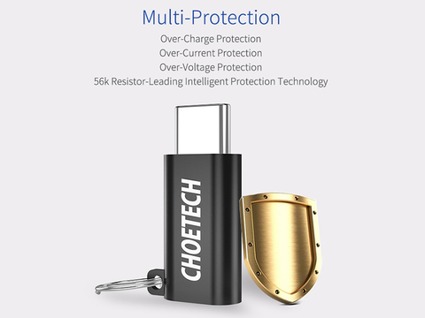 Adaptér Choetech micro usb - usb-c typ c čierny