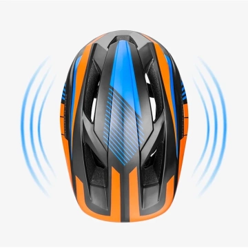 Children's bicycle helmet with detachable visor Rockbros TT-32SOBL-M size M - black and orange