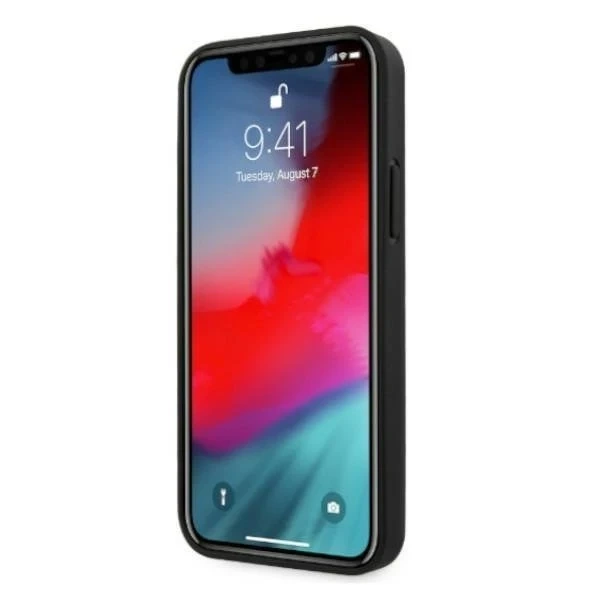 Ochranné puzdro Mercedes MEHCP12LCDOBK pre Apple iPhone 12 Pro Max 6,7" čierne/čierne pevné puzdro Kožená perforovaná oblasť